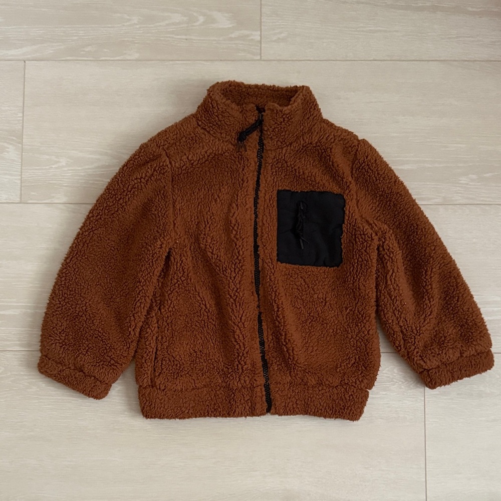 ✨ Cotton On Kids Cozy Brown Kids Jacket with Black Pocket